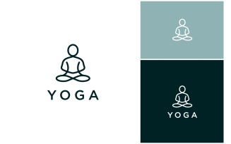 Yoga Zen Meditation Line Logo