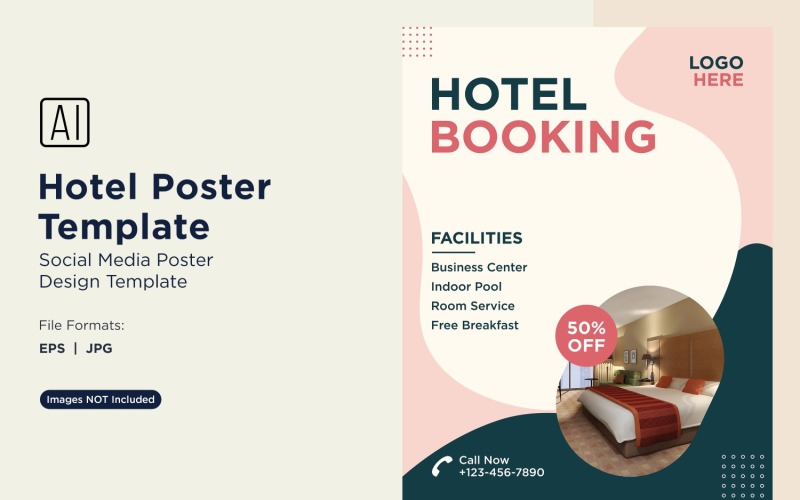 Hotel Marketing Poster Design Template 03 Social Media