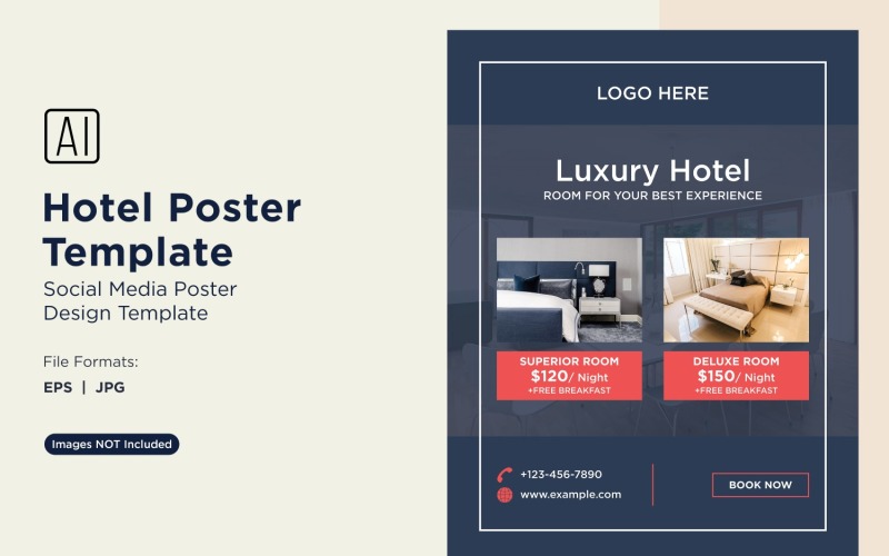 Hotel Marketing Poster Design Template 10 Social Media
