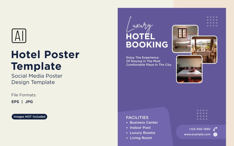 Hotel Marketing Poster Design Template 13 Social Media