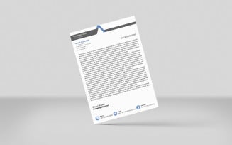 Creative Letterhead black bule Colors Corporate Letterhead Identity Template Design Minimal Style