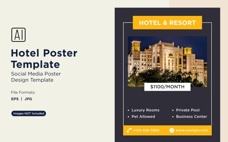 Hotel Marketing Poster Design Template 28 Social Media