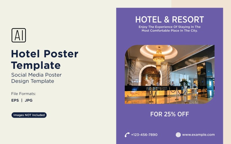 Hotel Marketing Poster Design Template 30 Social Media