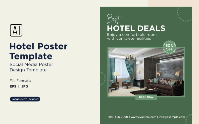 Hotel Marketing Poster Design Template 50 Social Media