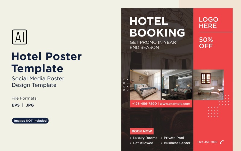 Hotel Marketing Poster Design Template 72 Social Media