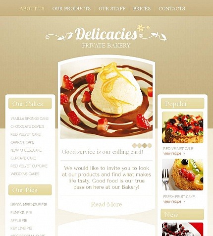Bakery Premium Facebook HTML CMS Theme Big Screenshot Bakery Facebook HTML CMS Template Facebook Screenshot