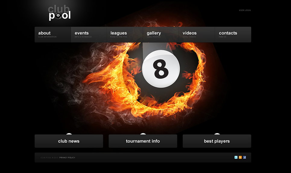 Billiards Website Template New Screenshots BIG