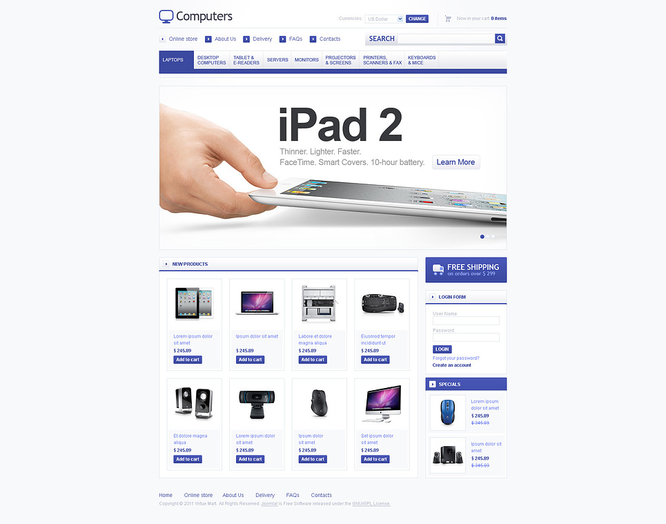 Computer Supplies VirtueMart Template New Screenshots BIG