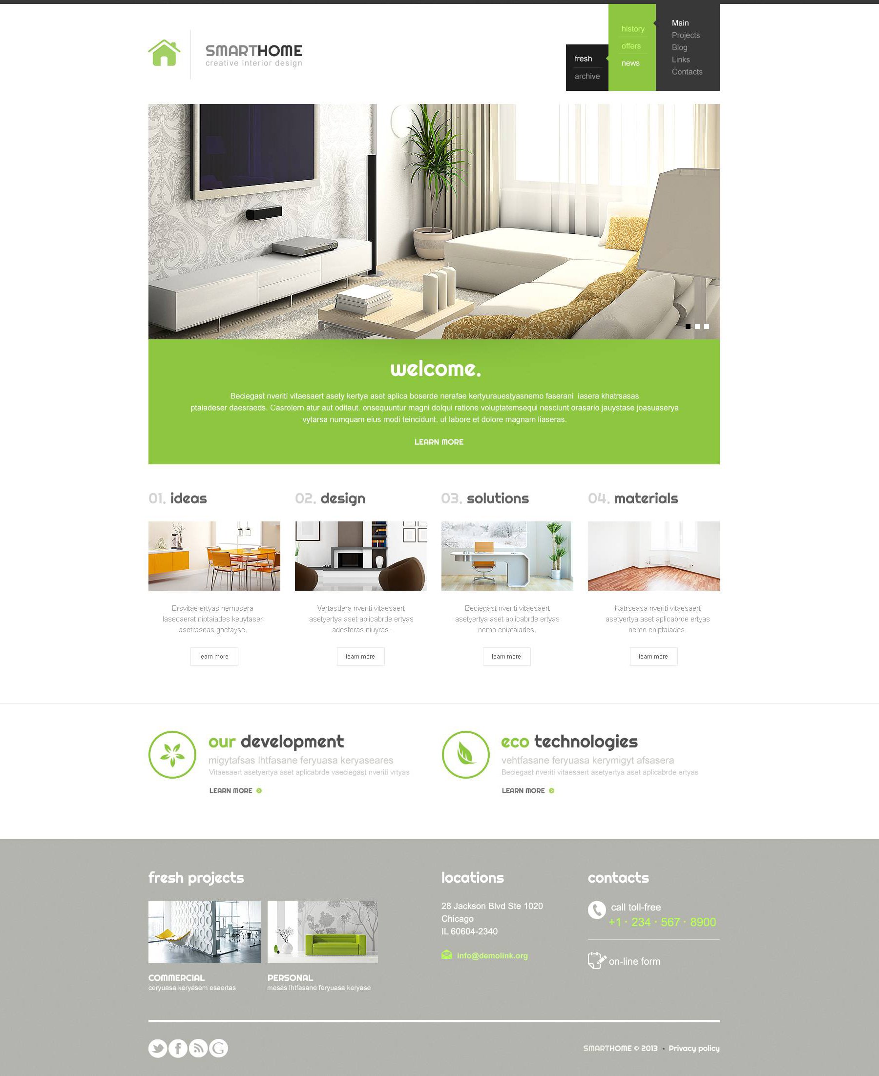 modern interior design wordpress