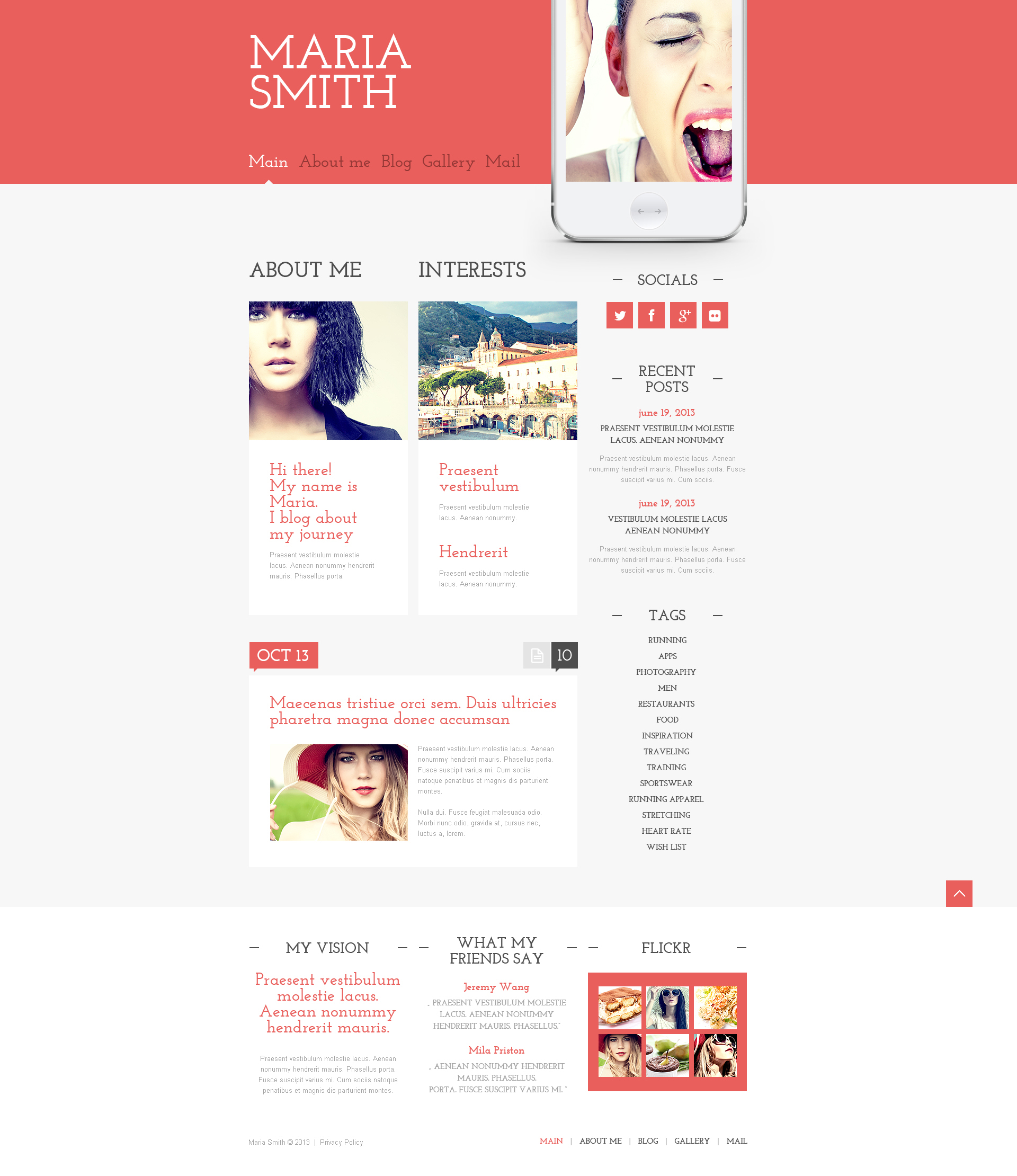 Personal Page Responsive Website Template #45247