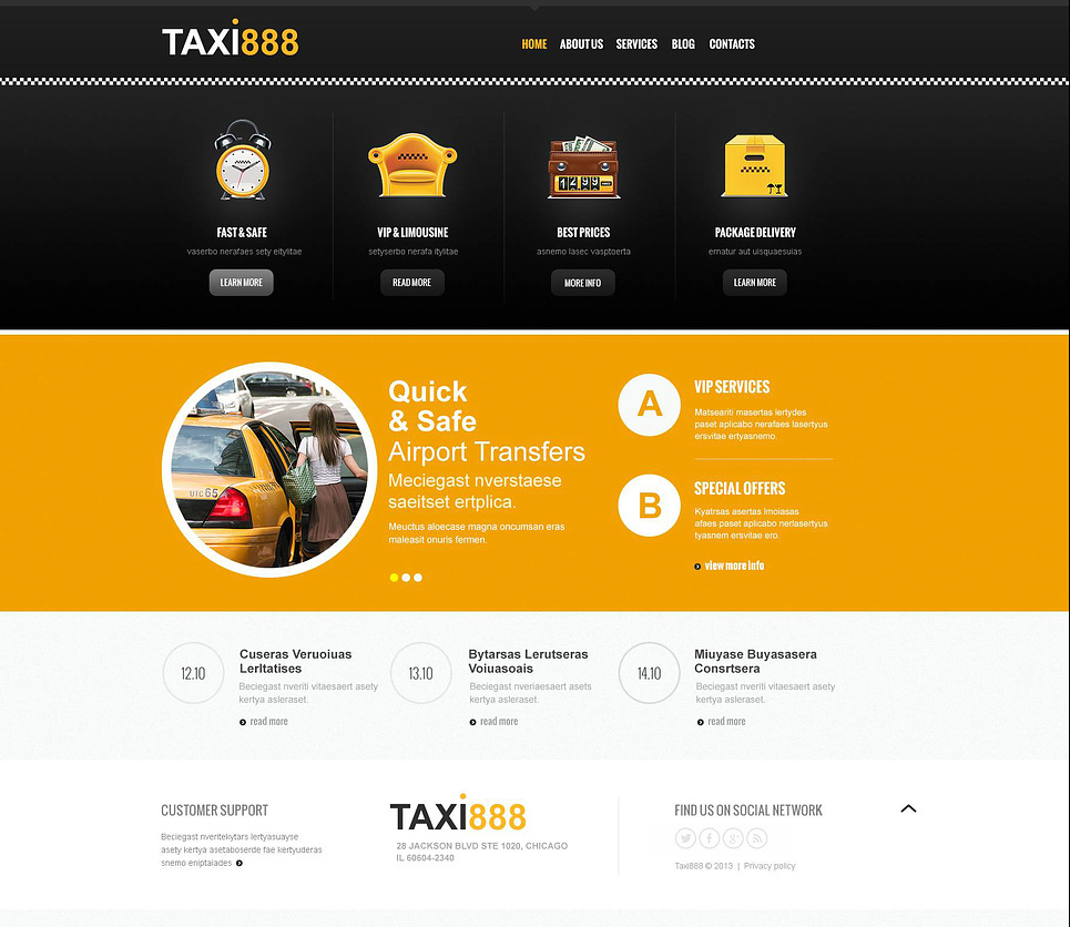 Taxi Services Joomla Template New Screenshots BIG