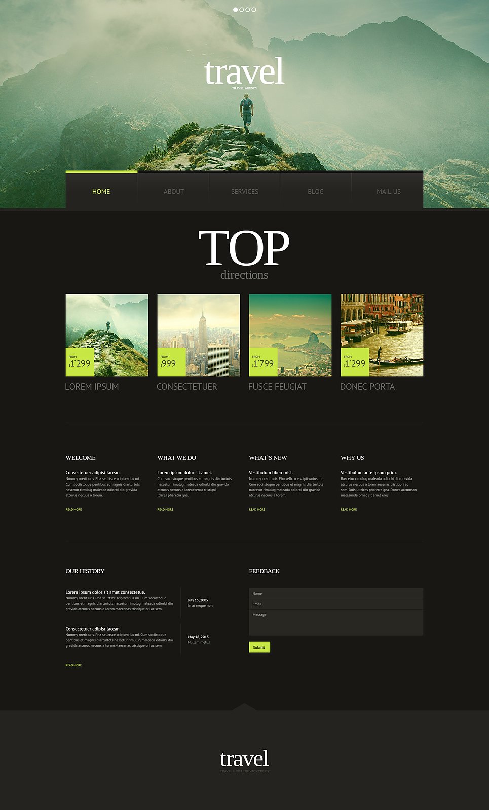 Travel Agency Responsive Website Template 45283