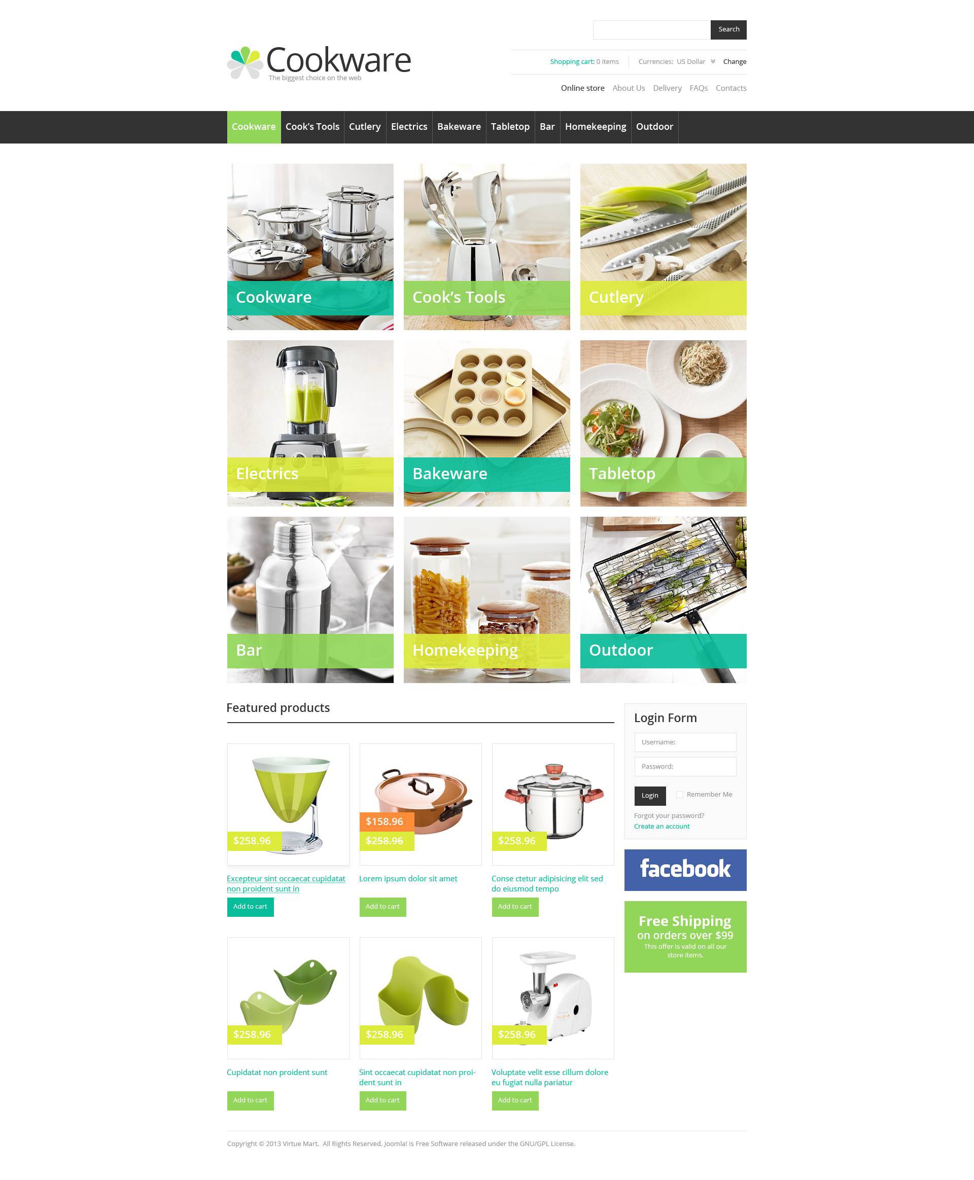 "Ustensils de cuisine" thème VirtueMart #45229 - screenshot