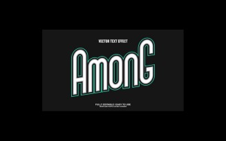 Among Fully Editable Vector 3D Text Effect