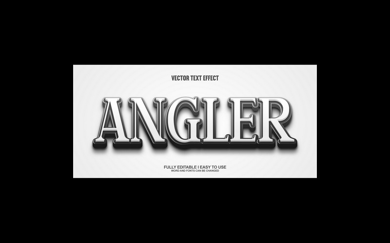 Angler Fully Editable Vector 3D Text Effect Illustration