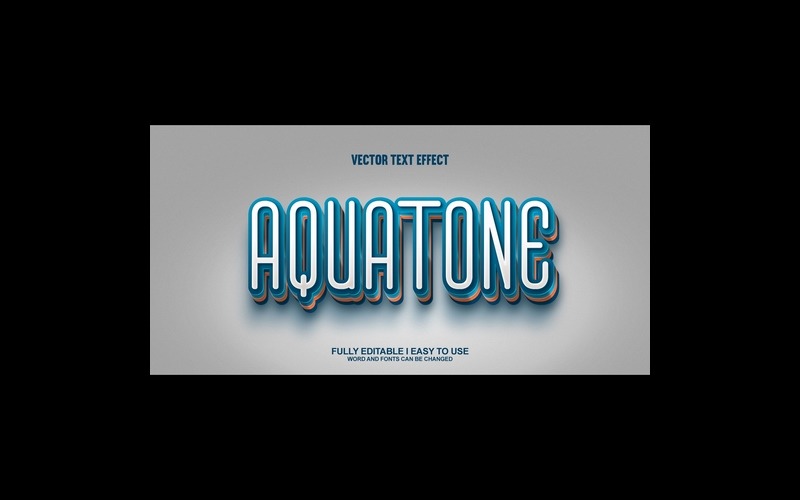Aquatone Fully Editable Vector 3D Text Effect Illustration