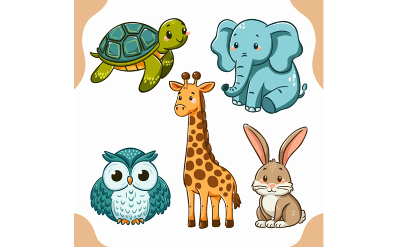 World Animal Day Collection Characters Illustration
