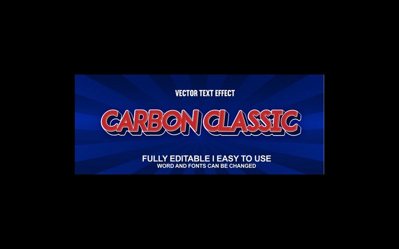 Carbon Classic Fully Editable Vector 3D Text Effect Illustration