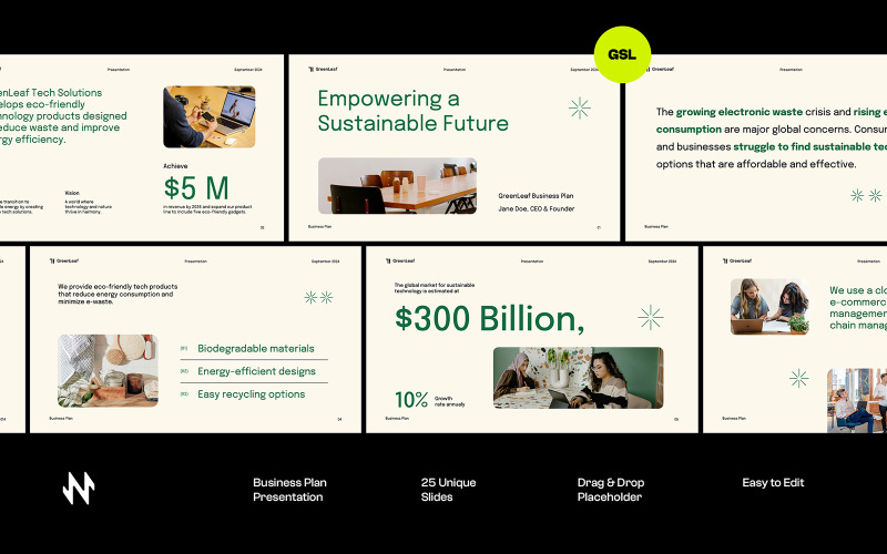 Clean Business Plan Google Slide