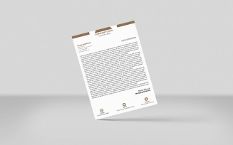 Creative Letterhead Template Design Minimal Style (black brown color)
