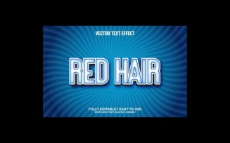 Red Hair Fully Editable Vector 3D Text Effect