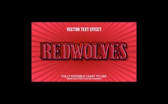 Red Wolves Fully Editable Vector 3D Text Effect