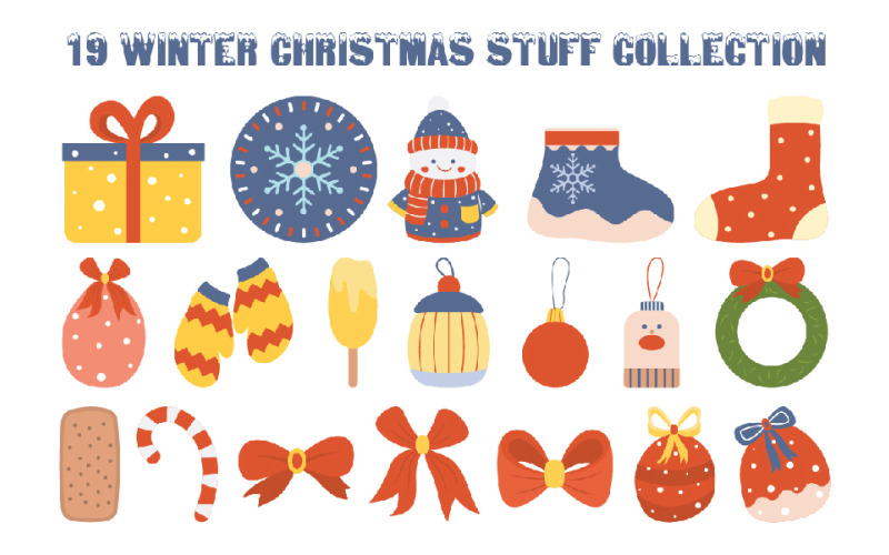19 Winter Christmas Stuff Collection Illustration