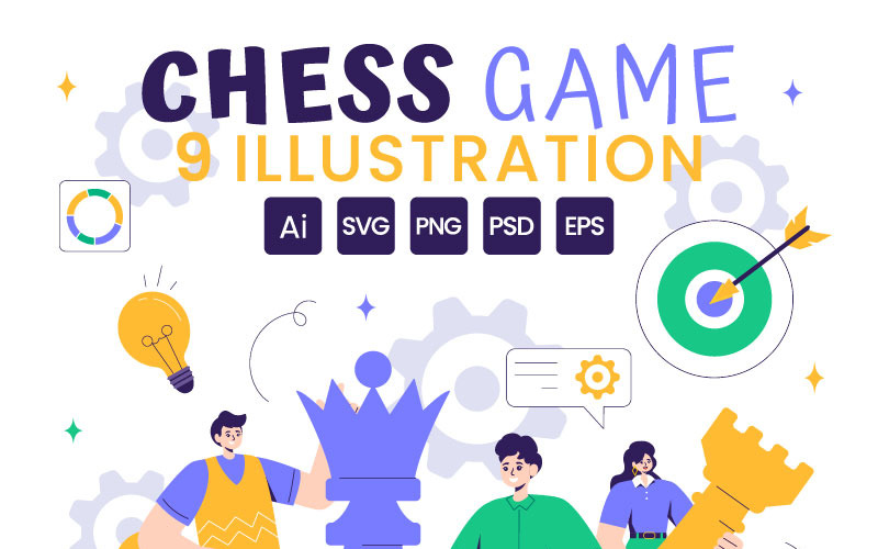 9 Chess Board Game Illustration