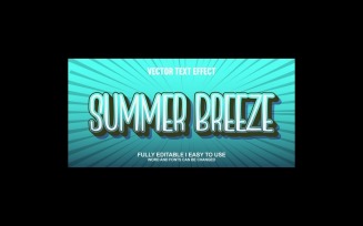 Summer Breeze Fully Editable Vector 3D Text Effect
