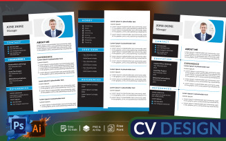 Two resume design and cover letter templates