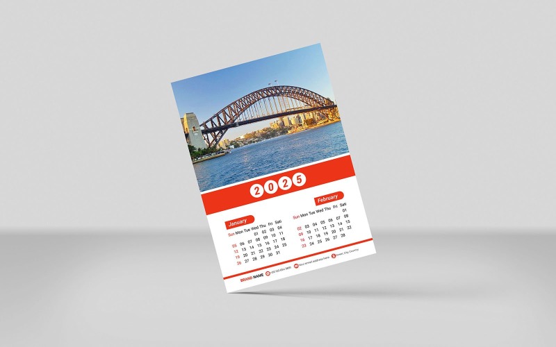 Modern Wall Calendar Design 2025 Corporate Identity