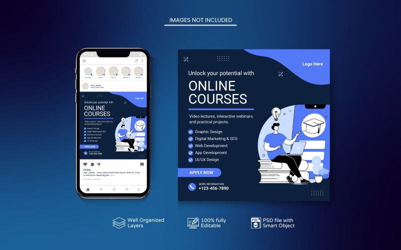 Professional Online Course Banner Template Social Media