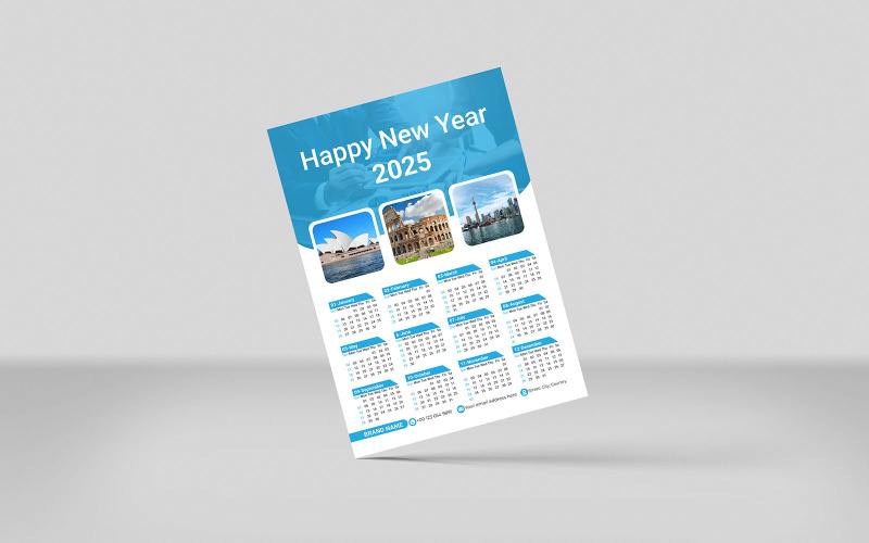 Wall Calendar Design 2025 Template Design Corporate Identity