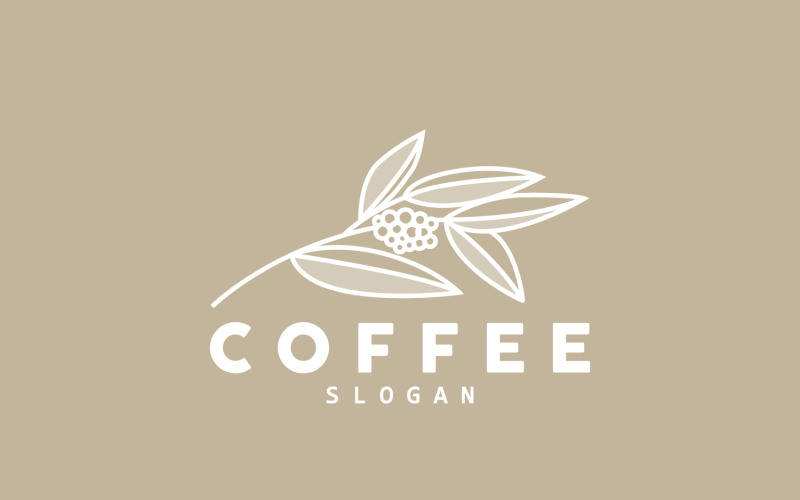 coffee bean drink logo design illustration V7 Logo Template