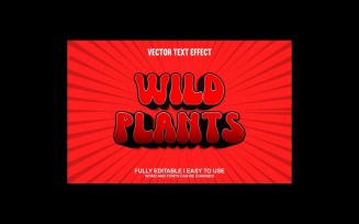 Wild Plants Fully Editable Vector 3D Text Effect