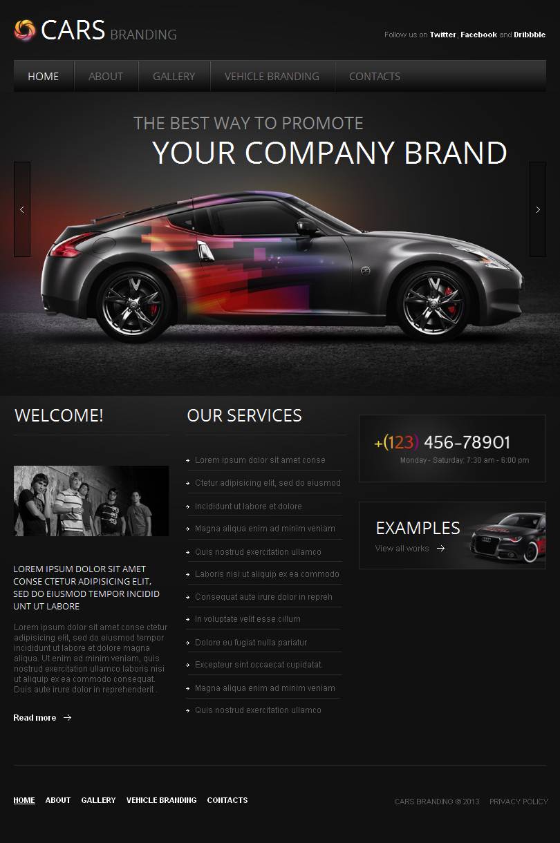 Cms 59. Шаблоны для фейсбука авто. Branding car best Design.