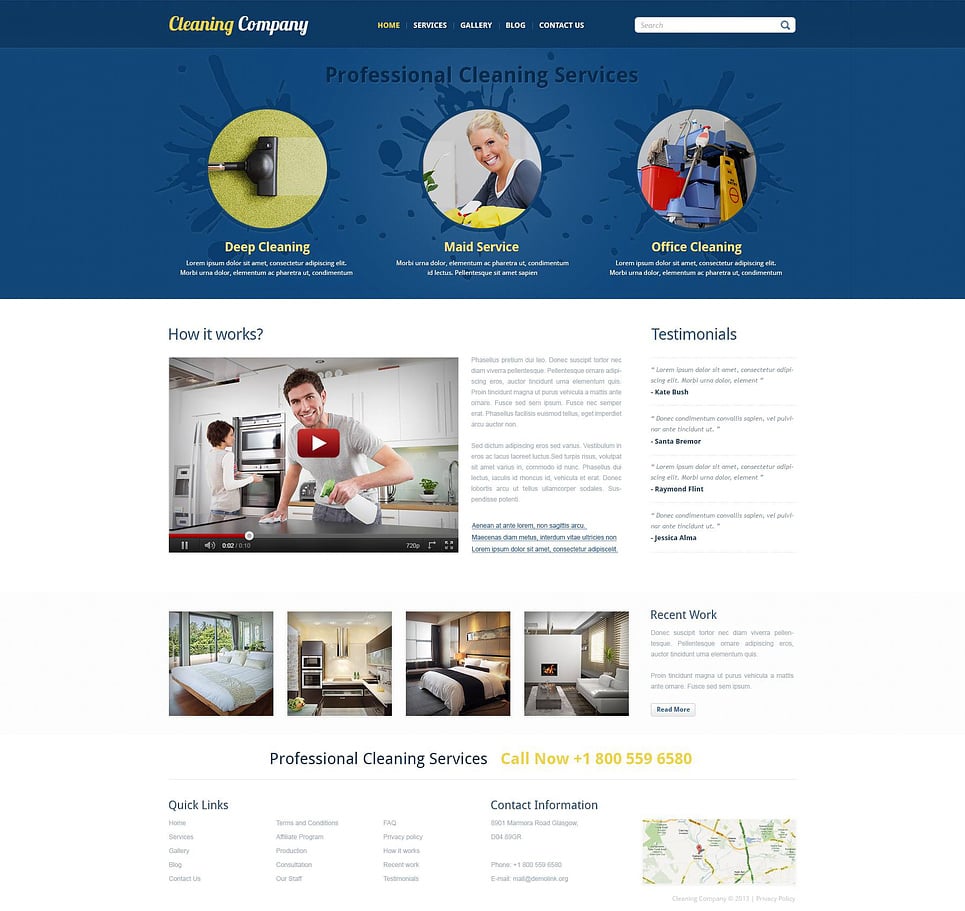 Cleaning Responsive Joomla Template New Screenshots BIG