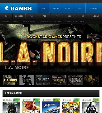 Game Portal Premium Facebook HTML CMS Theme Big Screenshot Game Portal Facebook HTML CMS Template Facebook Screenshot