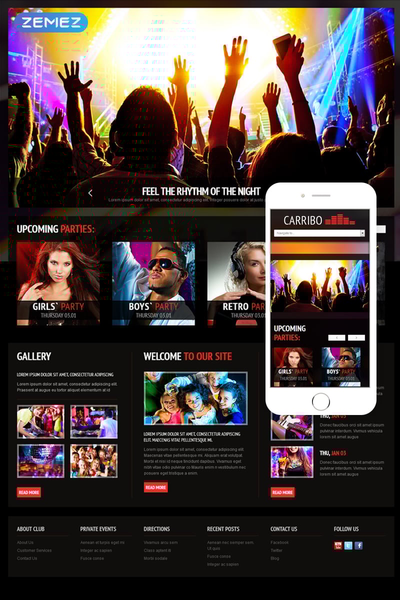 Plantilla Joomla "Night Club" #45332