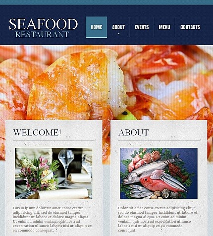 Seafood Restaurant Premium Facebook HTML CMS Theme Big Screenshot Seafood Restaurant Facebook HTML CMS Template Facebook Screenshot