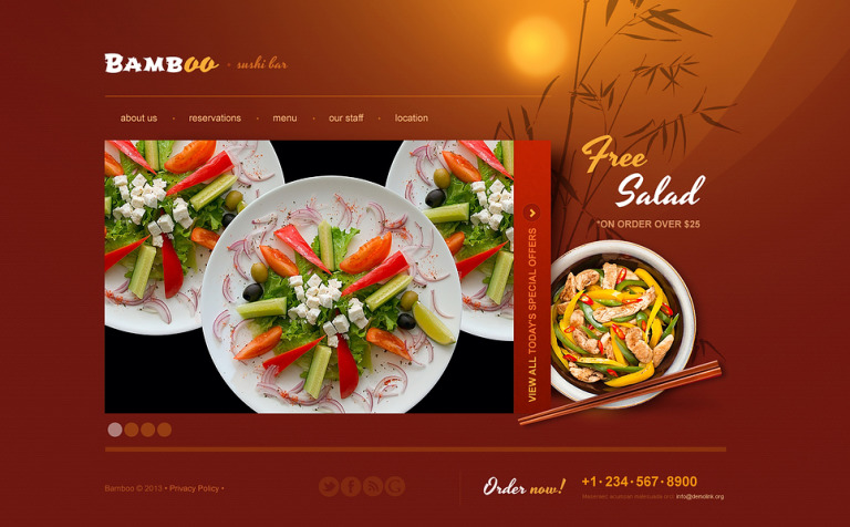 Sushi Bar Bootstrap Website Template Big Screenshot Sushi Bar Website Template New Screenshots BIG