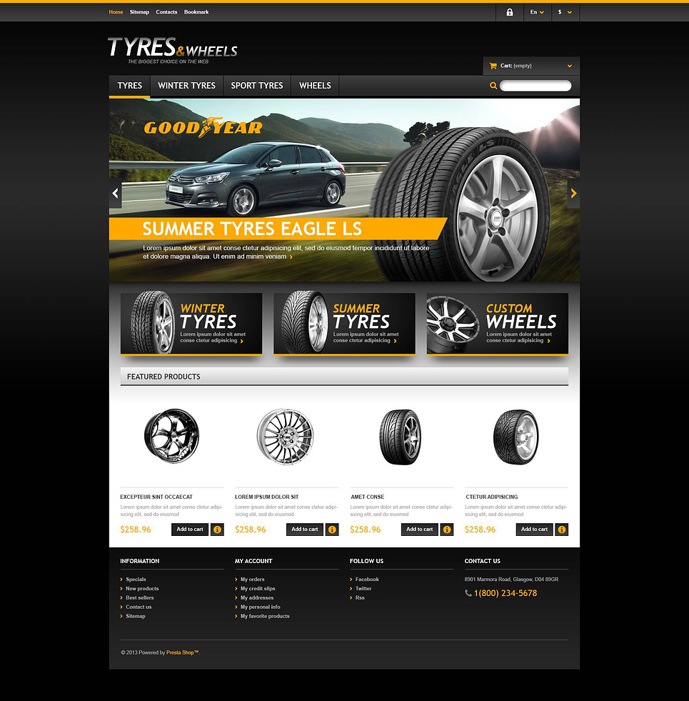 Tyres & Wheels Store PrestaShop Theme New Screenshots BIG