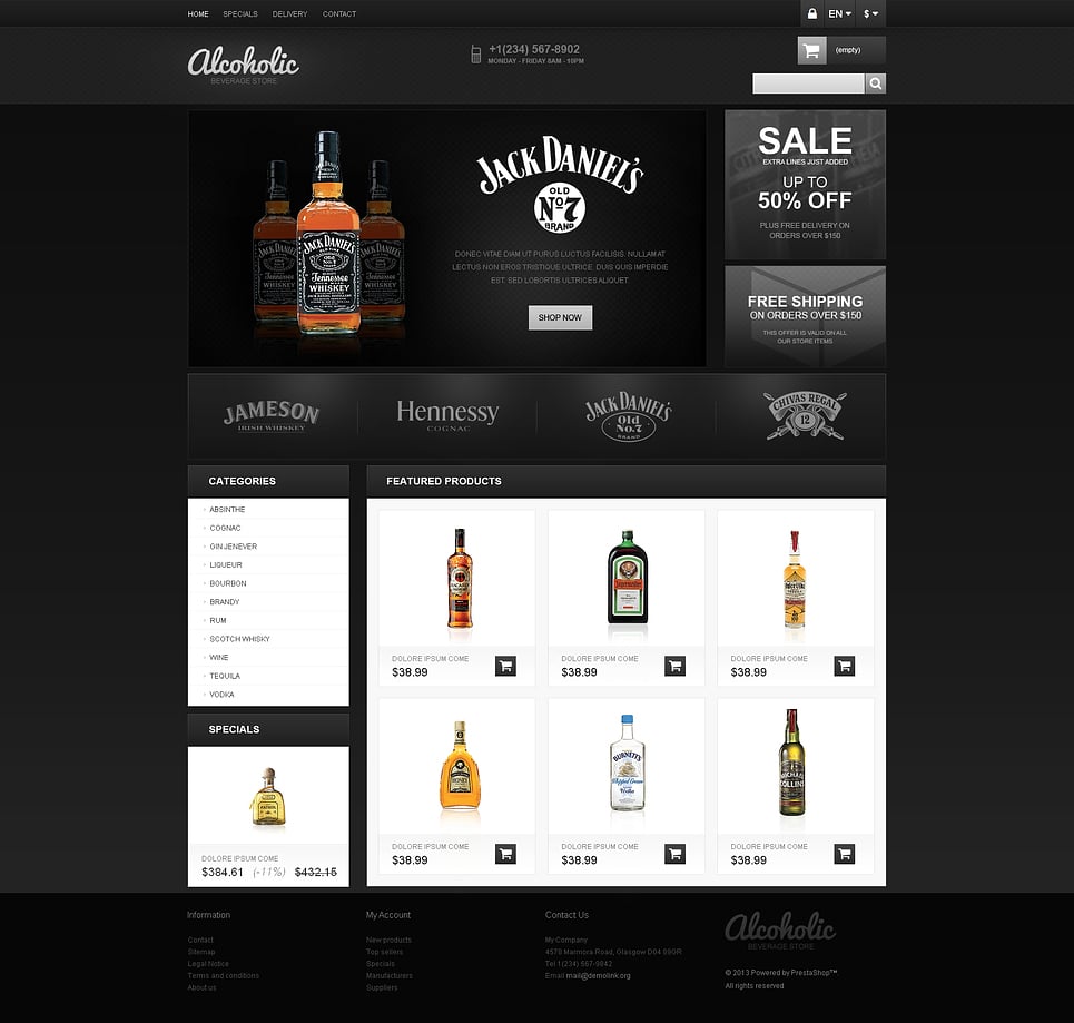 Alcoholic Beverages Store PrestaShop Theme New Screenshots BIG