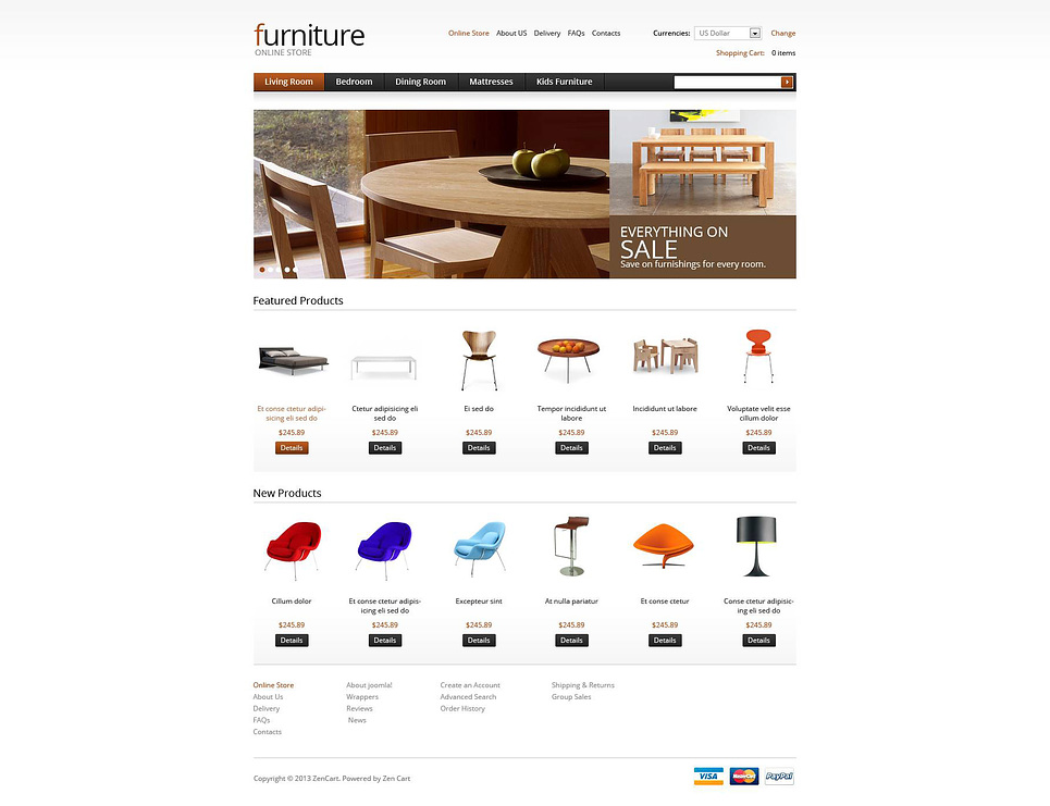 Furniture for Your Apartment VirtueMart Template New Screenshots BIG