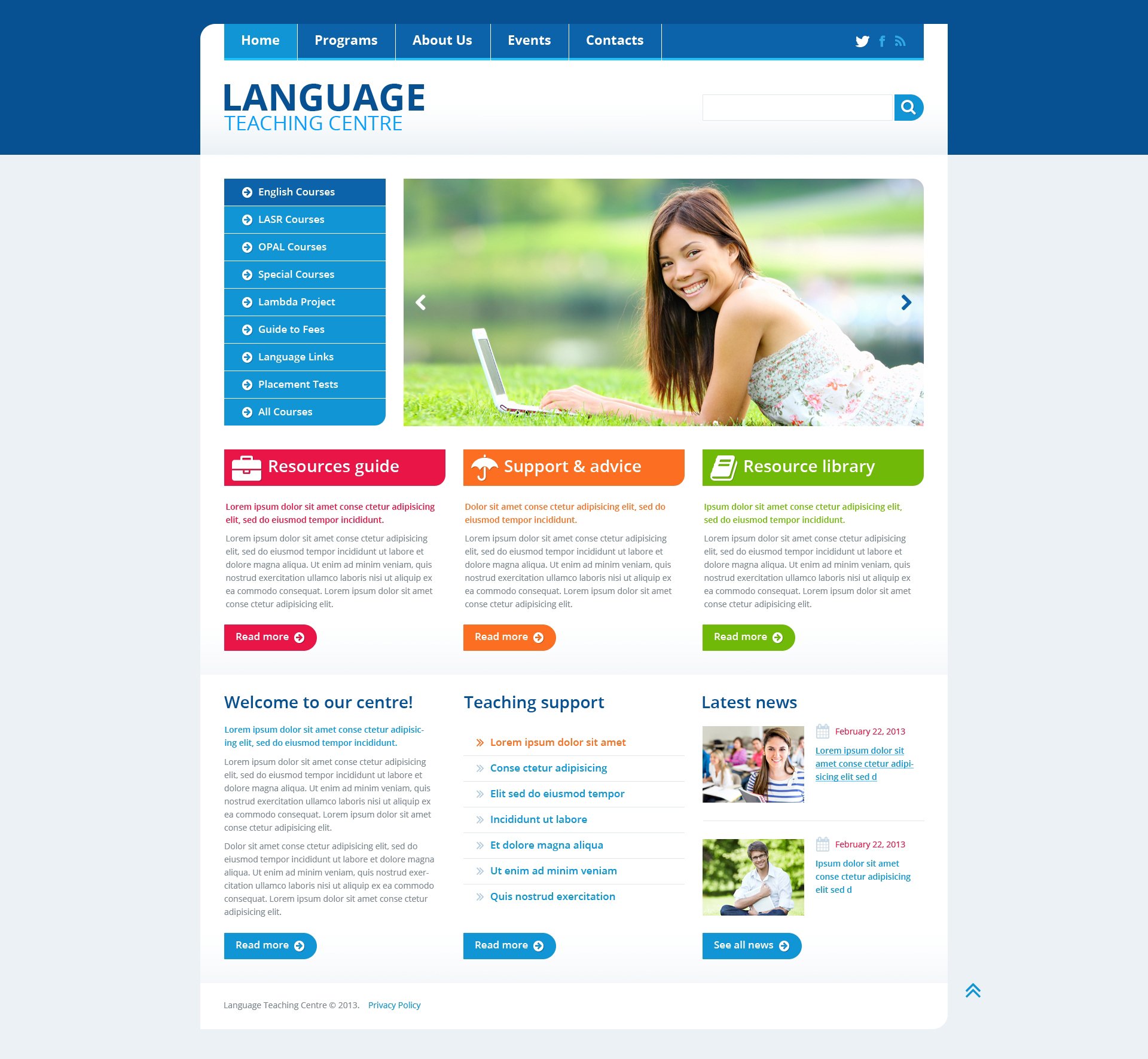 html css templates for school website