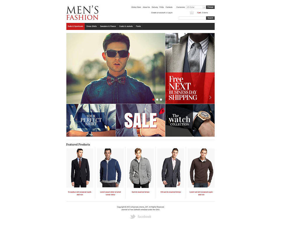 Men's Fashion VirtueMart Template New Screenshots BIG