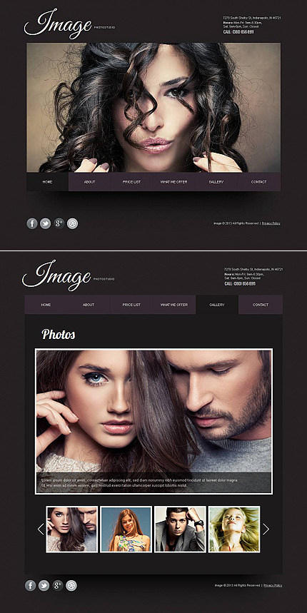 Photo Studio Premium Photo Gallery Template Big Screenshot Photo Studio Photo Gallery Template MotoCMS