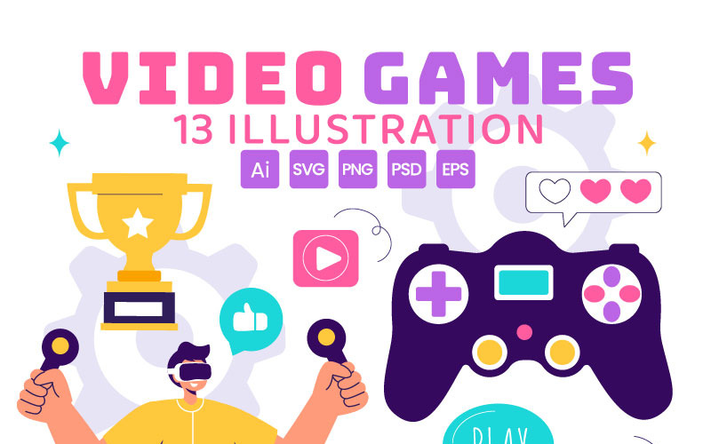 13 Video Games Illustration