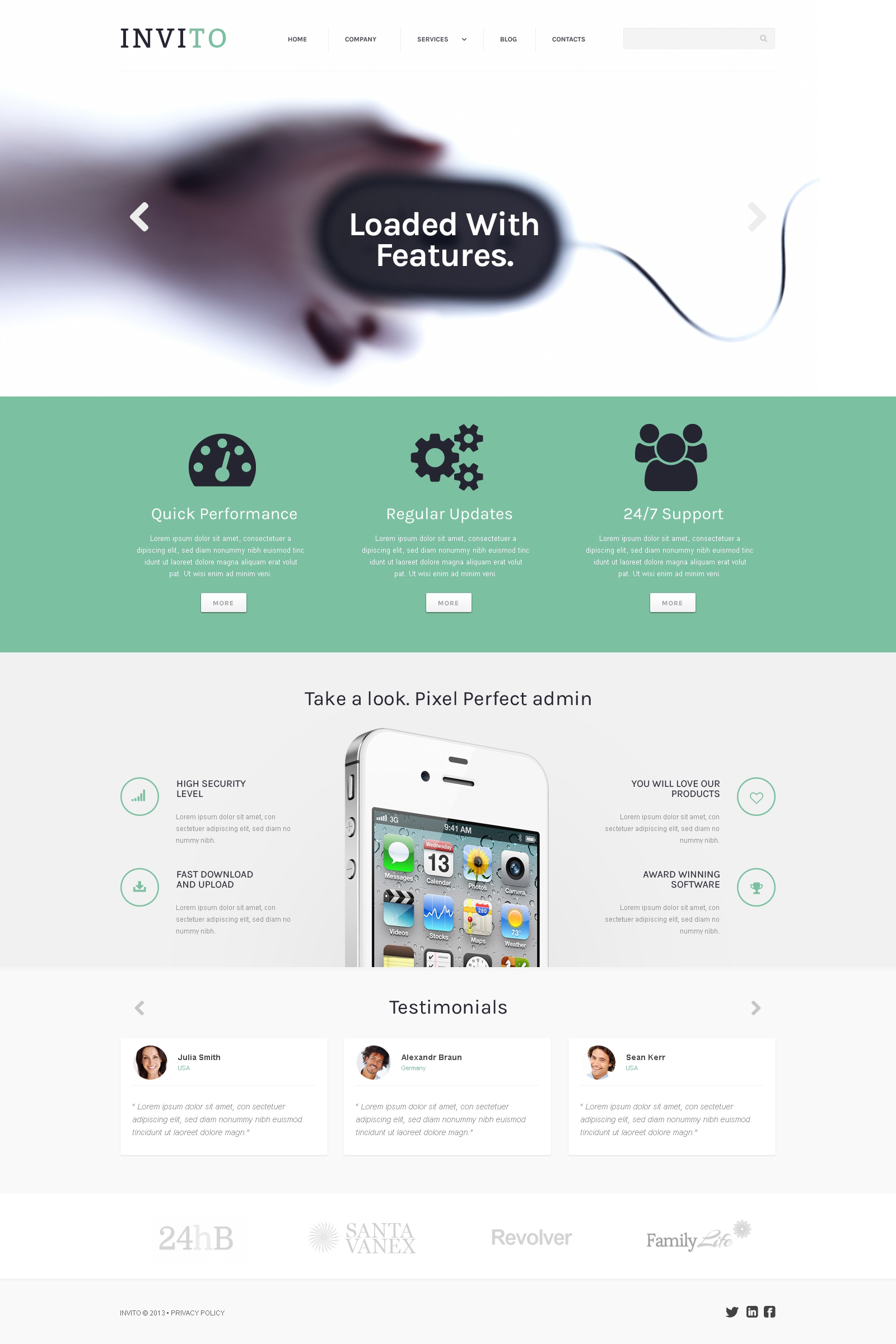 "Blurred Mobile Company" Responsive WordPress thema №45543 - screenshot