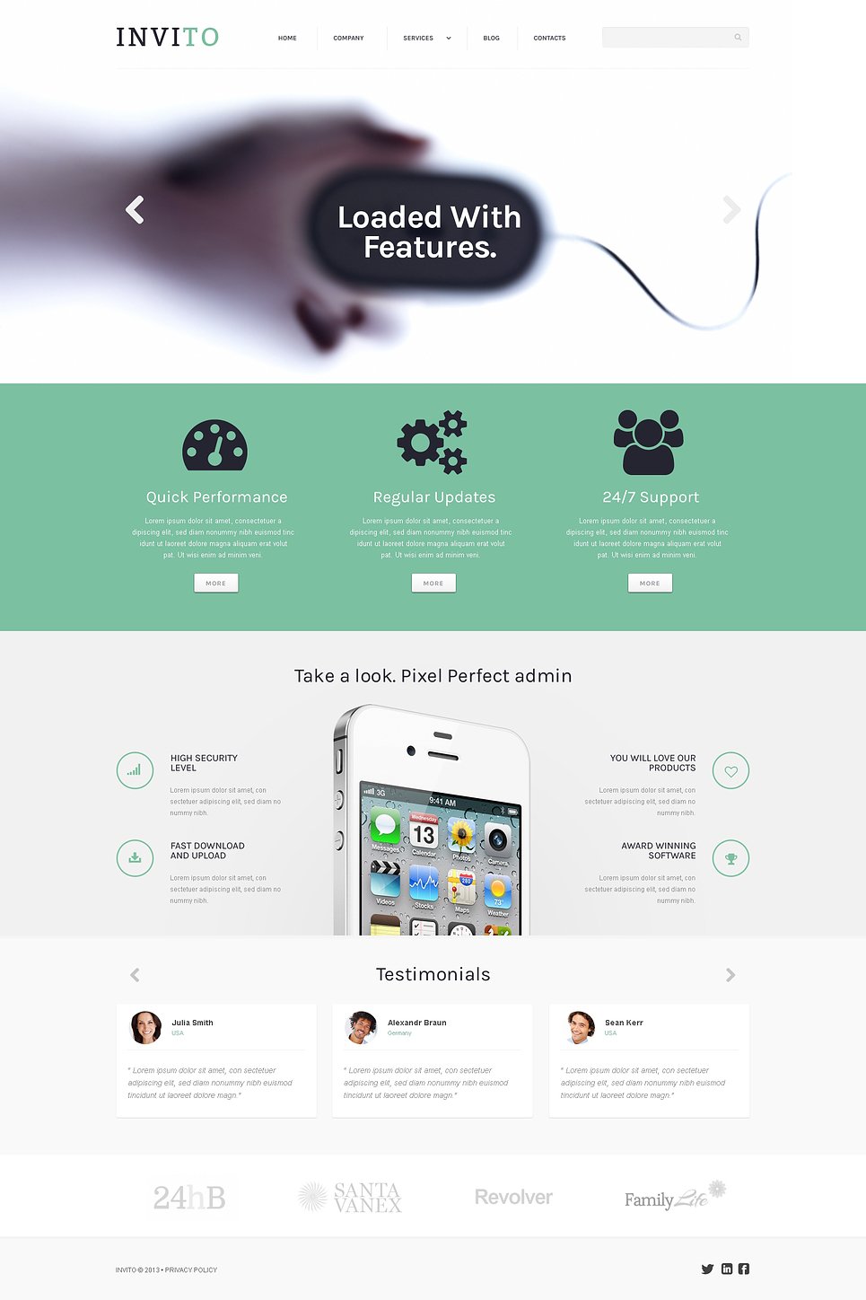 Blurred Mobile Company WordPress Theme New Screenshots BIG